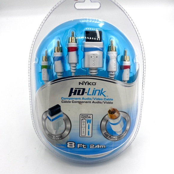 Nyko HD Link For Wii Component Audio Video Cable 8 ft Gold Plated NEW Sealed Vtg - Picture 6 of 6